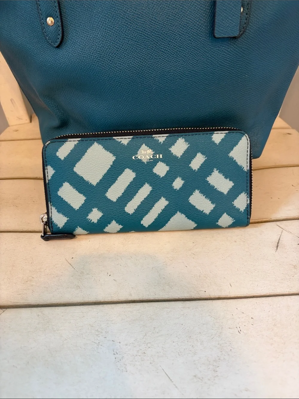 Coach teal leather